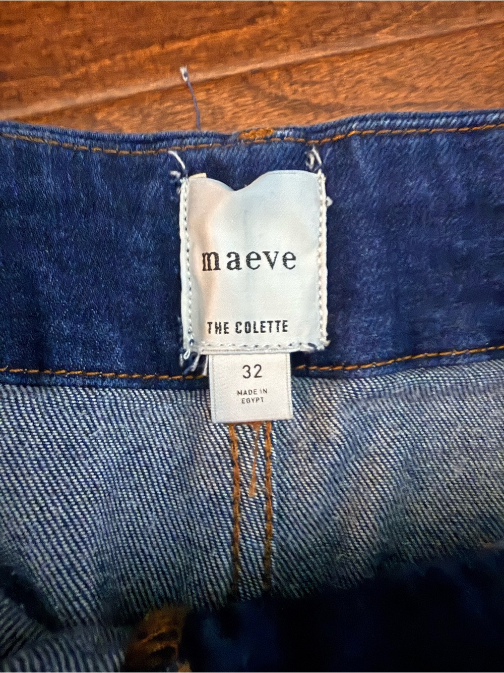 Maeve Anthropologie The Colette Wide Leg Jeans Dark Wash Full Length Size 32 - Picture 9 of 10